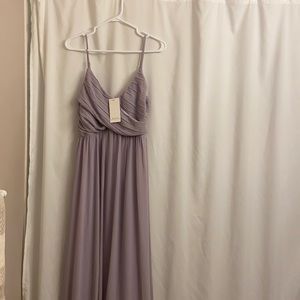 Purple long bridesmaid dress